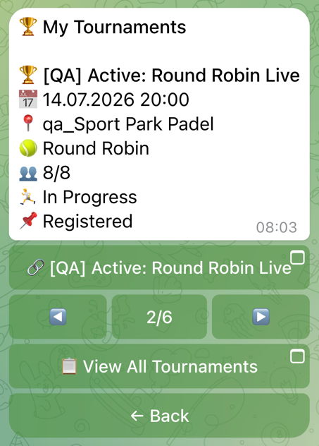 My tournaments